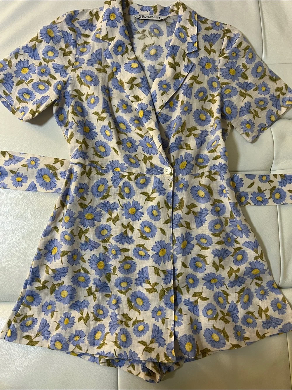 Zara Linen Romper Sz M